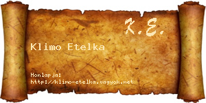 Klimo Etelka névjegykártya