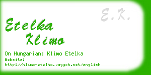 etelka klimo business card